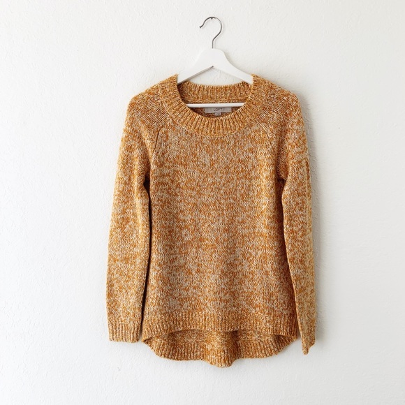 LOFT Sweaters - LOFT Gold High Low Crewneck Sweater S